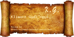 Kliment Gyöngyi névjegykártya